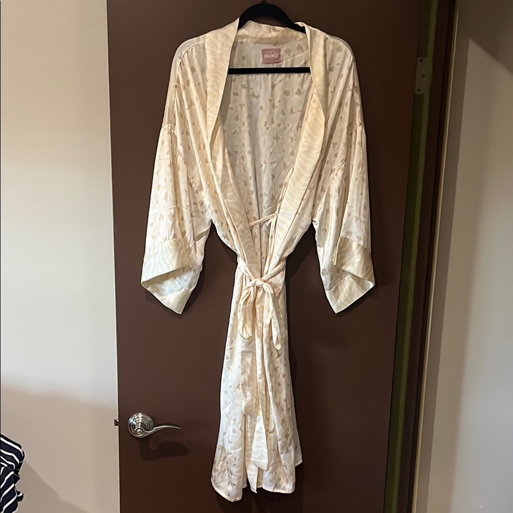 Show Me Your Mumu Ivory and Cream Animal Print Robe